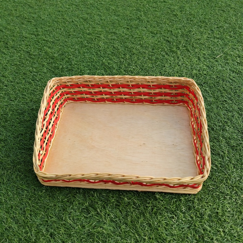 Kerajinan Tangan Rotan - Keranjang Parsel Sender Merah Small 37x25x9cm