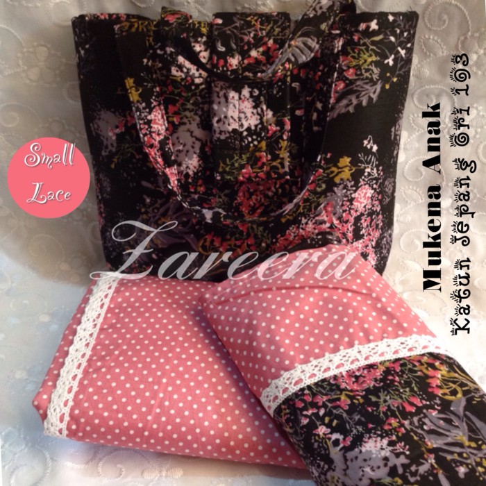 MUKENA ANAK KATUN JEPANG ORI HITAM / MUKENA KATUN JEPANG ANAK RENDA