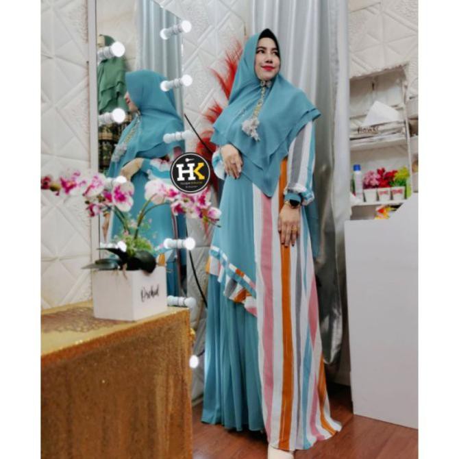Gamis H.K Syar I Syari - Set Motif Yumna Dermawan By Zoraidaidasp
