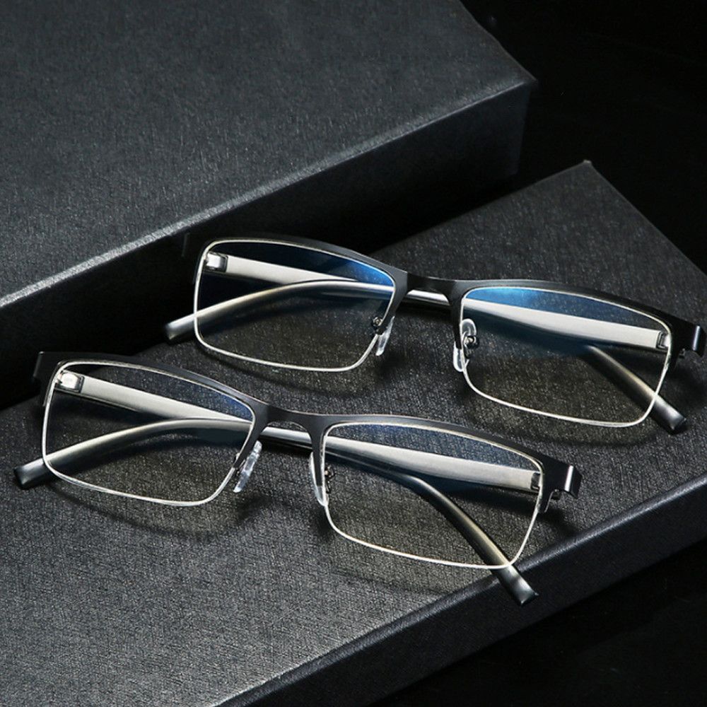 ROW Fashion Business Eyeglasses Classic Anti-Blue Light Ultra Light Glasses Men Half Frame Simple Vintage Eye Protection/Multicolor