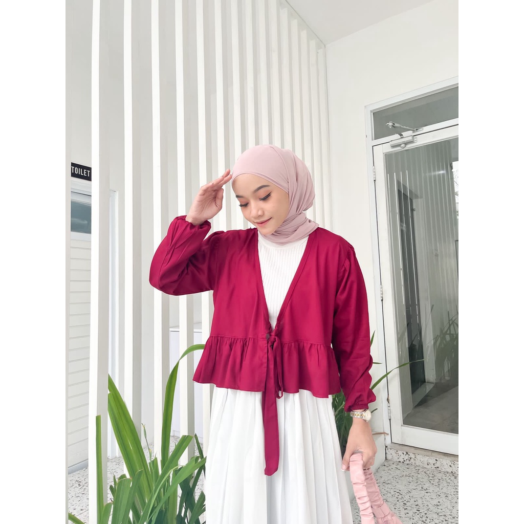 Nada Cardi Bahan Katun Rayon OUTER CARDIGAN RUFFLE - BISA COD