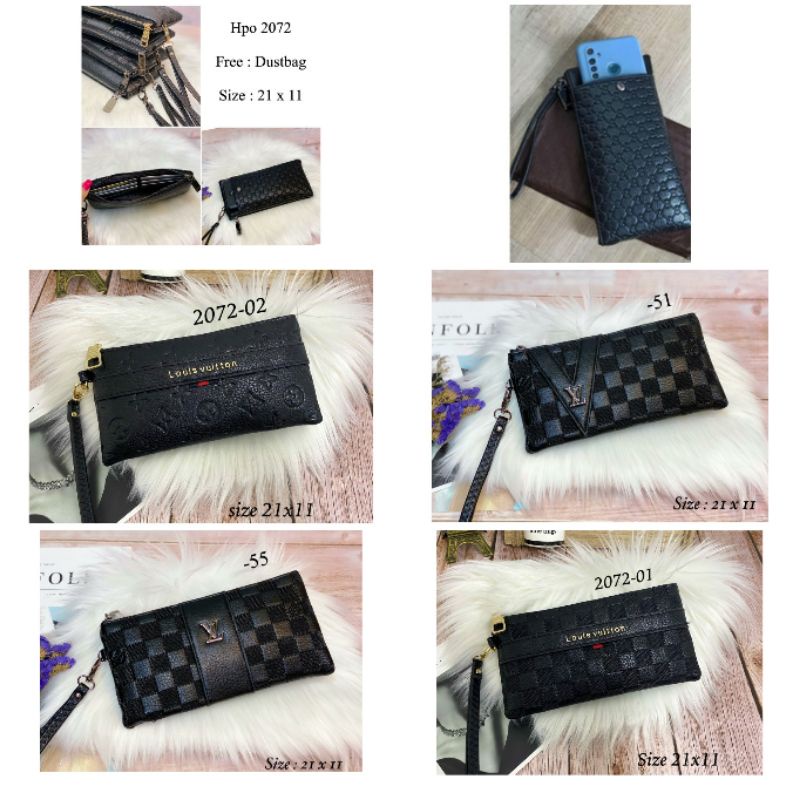 Dompet 2072 Phone Brand Bahan Embos Black Series Importt Semprem