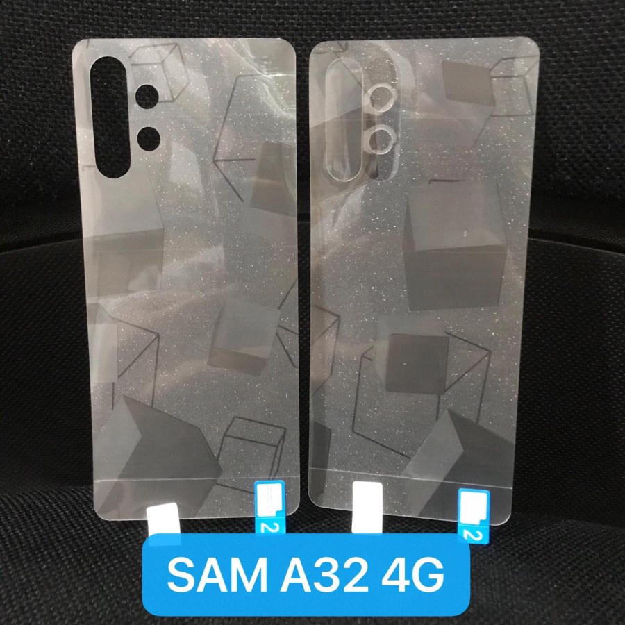 SAMSUNG A32 4G A32 5G A52 A52 5G A72 A72 5G A52S 5G ANTI GORES BELAKANG SKIN MOTIF GLITTER CUBE, GARSKIN BACK ANTI JAMUR PELINDUNG BELAKANG ANTI JAMURAN TRANSPARAN