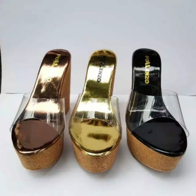 Sandal wedges mika jelly bening hak tinggi 12cm
