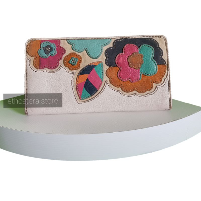 PRELOVED DOMPET PANJANG FOSSIL PATCH WORK (AUTHENTIC / ORIGINAL) LENGKAP DUSTBAG