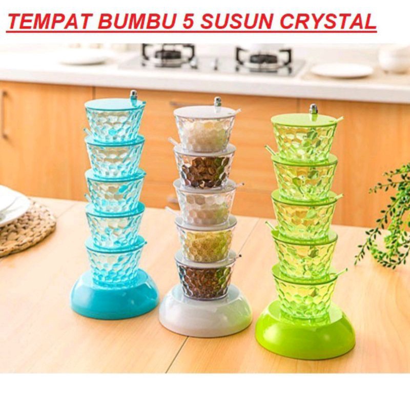TSB Tempat bumbu 5 tingkat Rak Bumbu Toples Susun