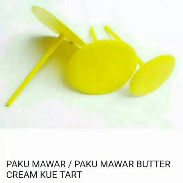 3Pcs Paku Mawar Hias Kue Tart Plastik Kuning