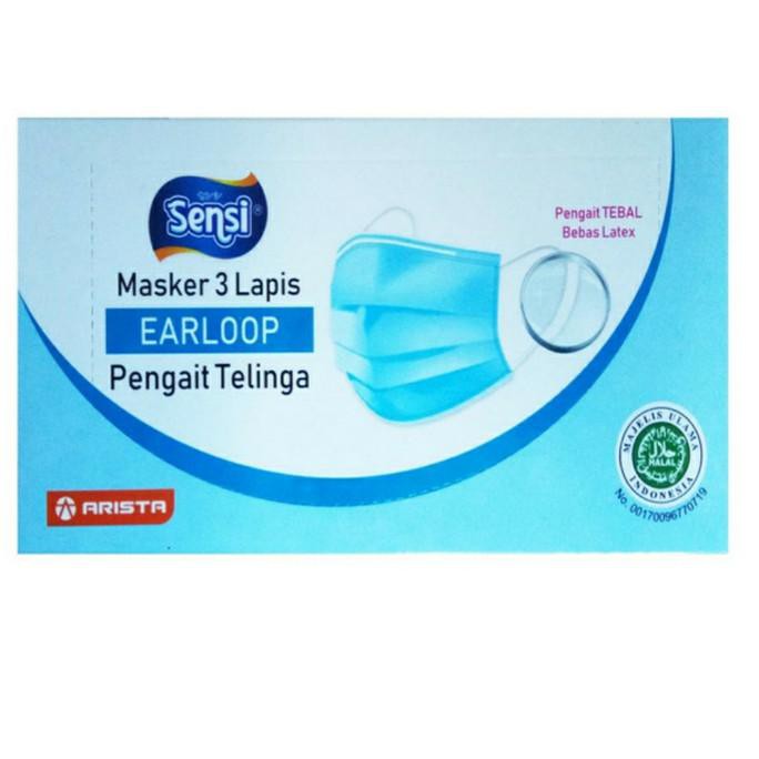 Masker Sensi 3Ply/ Sensi Mask Earloop 1 Box Isi 100 Pcs Jeniferklara309