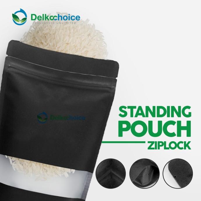 Standing Pouch Plastik Klip Ziplock Window Kemasan Snack Warna Matte