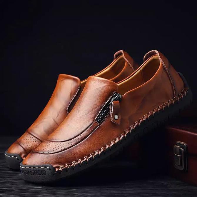sepatu pria import casual kulit sapi asli
