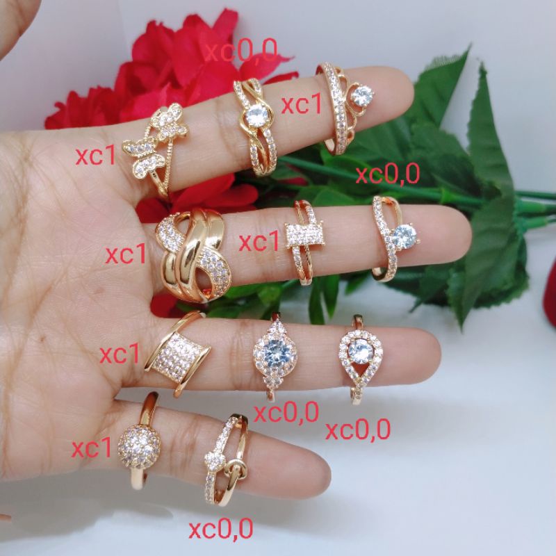 Cincin Titanium Xuping Tembaga Dewasa Perhiasan Aksesoris Lapis Emas 18 24 Karat