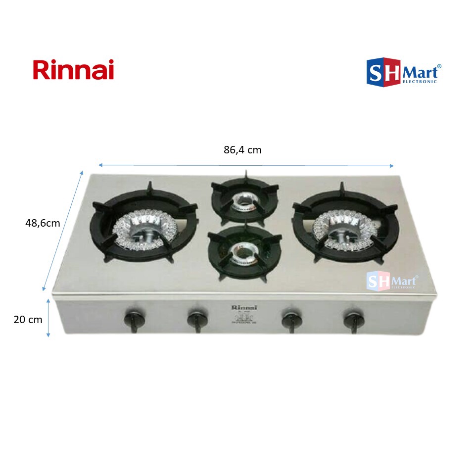 KOMPOR RINNAI RI-4RSP KOMPOR GAS 4 TUNGKU API TURBO