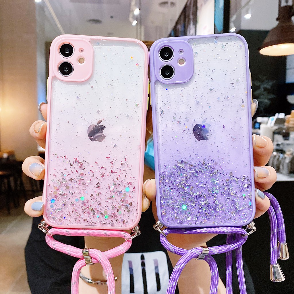 iPhone Shiny Lanyard Case 6 Warna Dengan Tali Lanyard Untuk Iphone