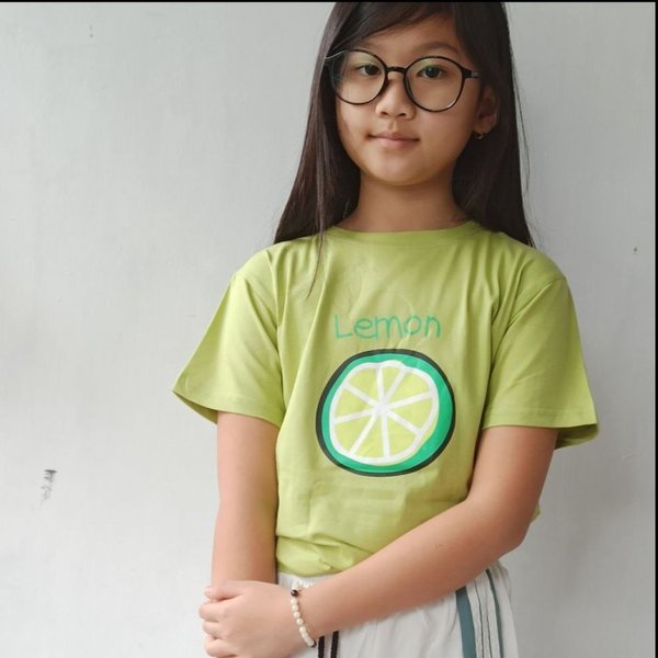 Setelan Impor Anak Cewek Lemon Baju Kaos Stelan Perempuan Korea Remaja Fashion Kekinian