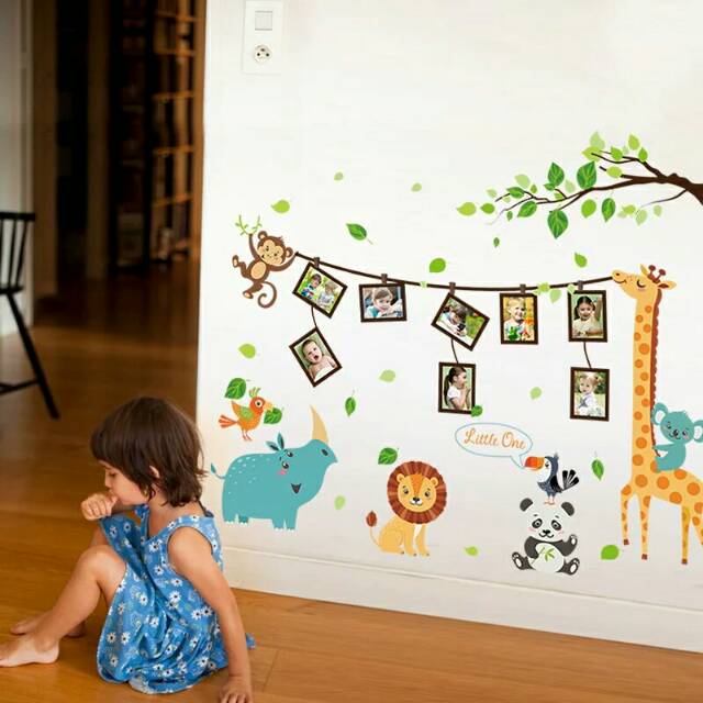 RELIZA WALL STICKER JERAPAH ZOO ANIMAL HEWAN ANAK KIDS FRAME FOTO SK9206 STIKER DINDING