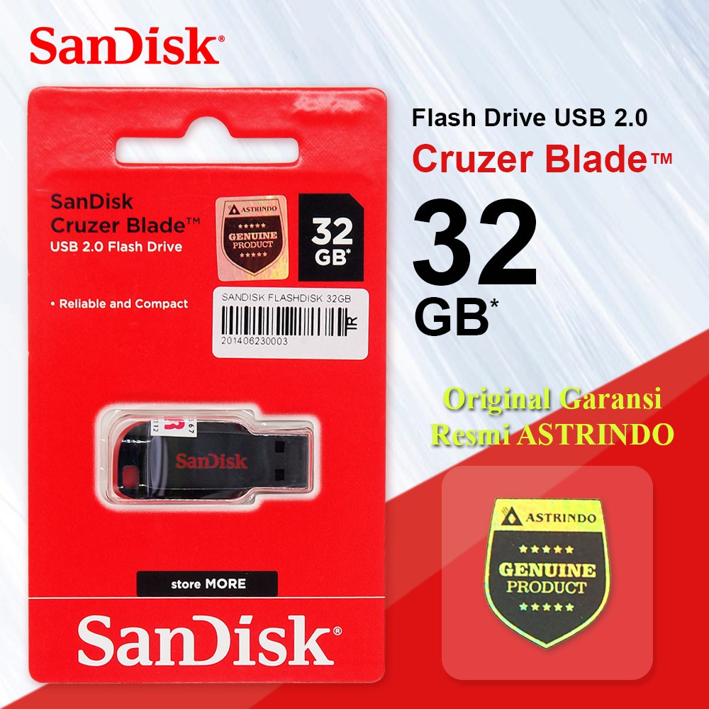 FLASHDISK 32 GB SANDISK FLASHDISK 32 GB FLASHDISK SANDISK CRUZER BLADE FLASDISK MURAH