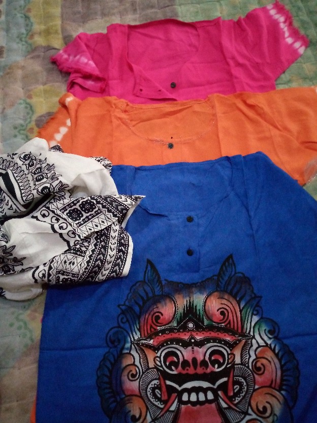 Sale  Atasan Unisex Baju Bali Motif Dashiki Hitam Putih Realpict