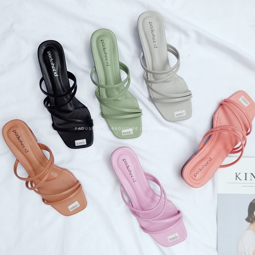 Padushee.id - sendal wanita || CLARISA || heels 3 cm / hak tahu wanita