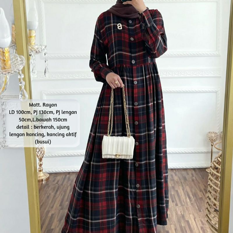 ASTRID MAXI DRESS RAYON ARMOR PREMIUM-Astrid dress maroon