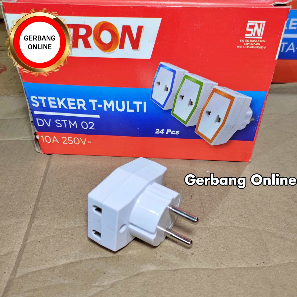 Steker T Dutron Stop Kontak Multi 3 Lubang Super Murah Dv Stm 02