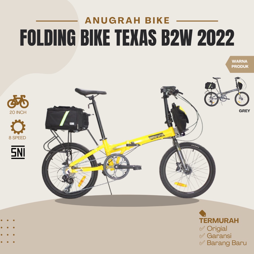 Sepeda Lipat Folding Bike Police Texas B2W Hydraulic 20