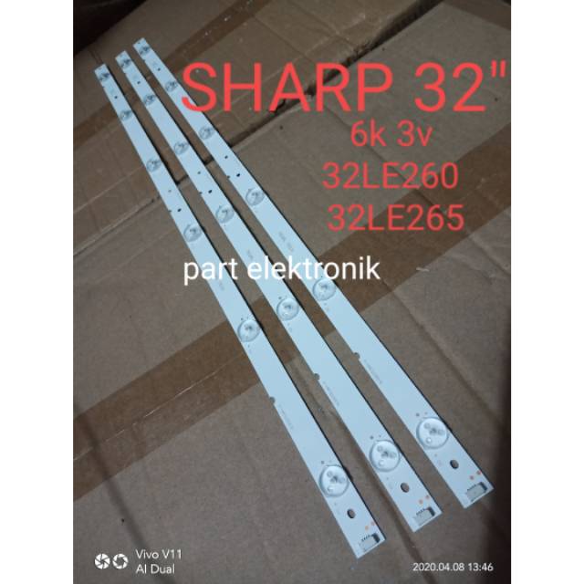 Lampu led backlight TV Led Sharp 32inc LC-32LE260l  / 32LE260  / 32LE2601 6Kancing 3volt  6led 3v 6 