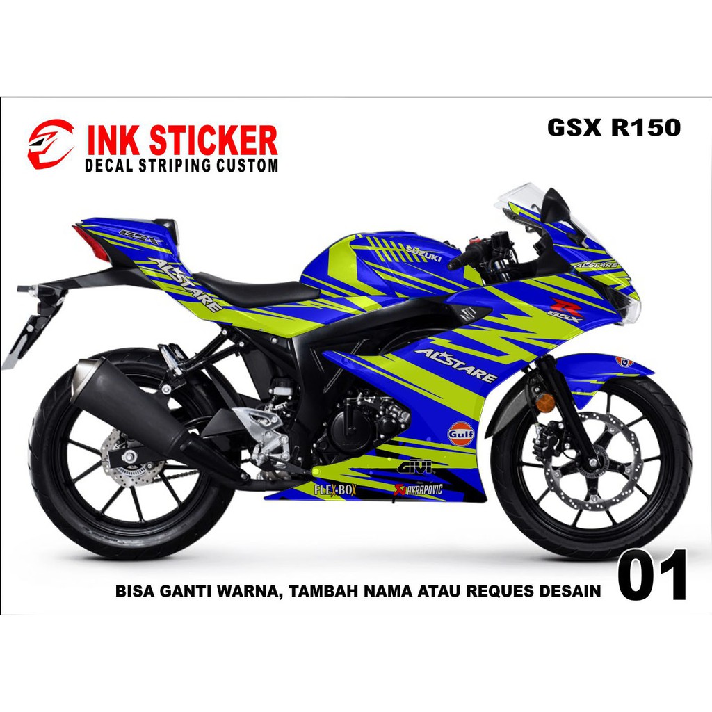 Sticker Decal GSX 150R 01 Fullbody, Decal Suzuki GSX 150