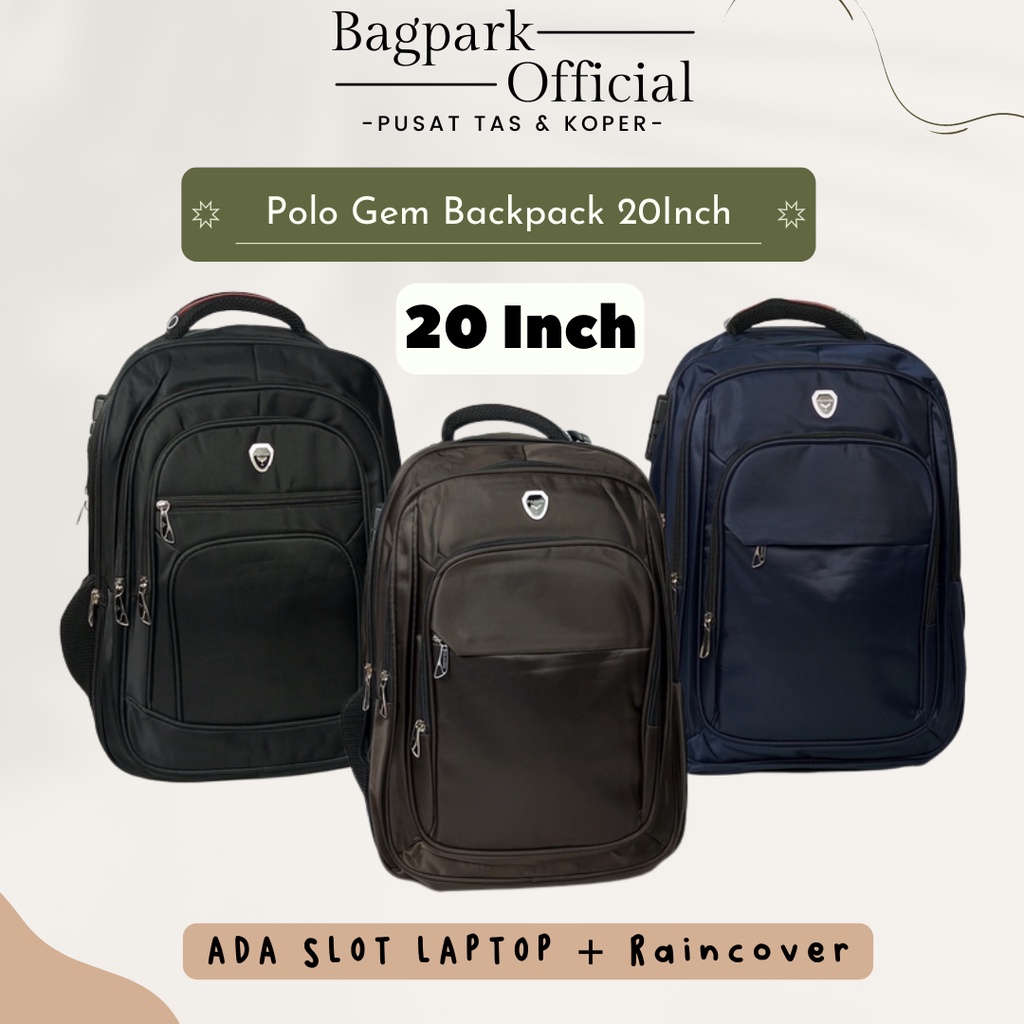 Tas Ransel Polo Gem 20 Inch Backpack Ransel Kerja Polo Original Ransel Polo Gem Jumbo Import Free Usb Kode Digit Expander