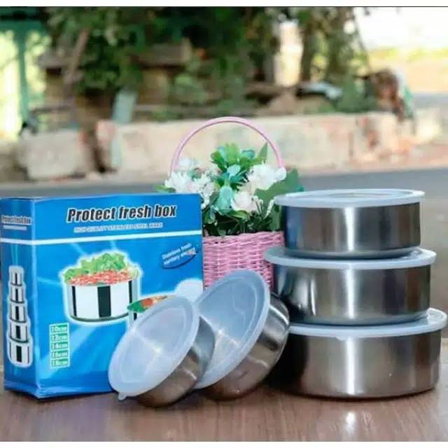 RANTANG BERANAK STAINLESS STEEL 5 SUSUN FREE PAKING BUBLE LUAR DALAM