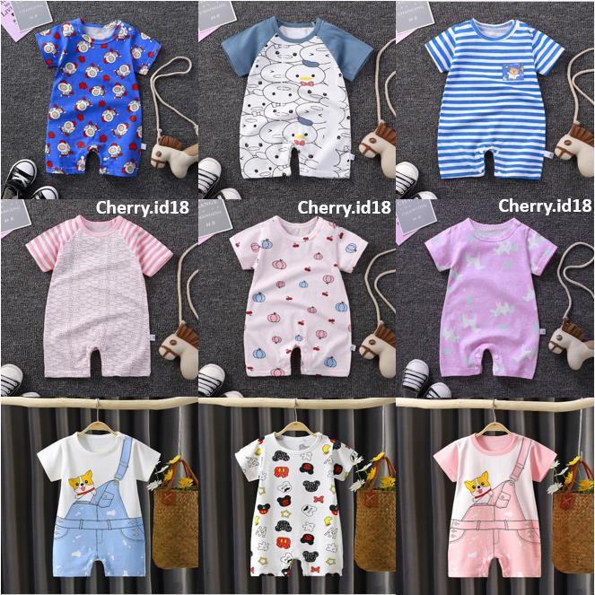 Cherry COD Jumper Pendek Bayi / Romper Bayi / Baju Bayi Jumpsuit - J037