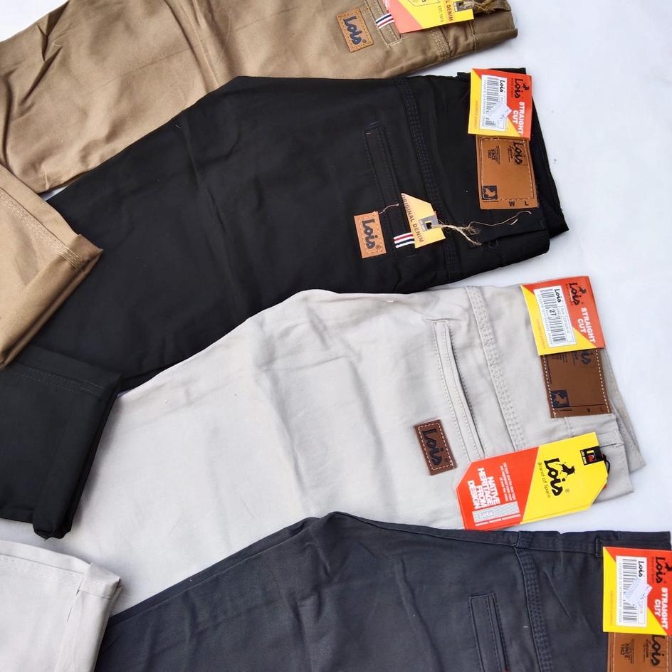 Kekinian Celana Panjang Pria Chinos Lois Slim Fit 100% Bahan Cotton - Celana Chino Pria  ,,
