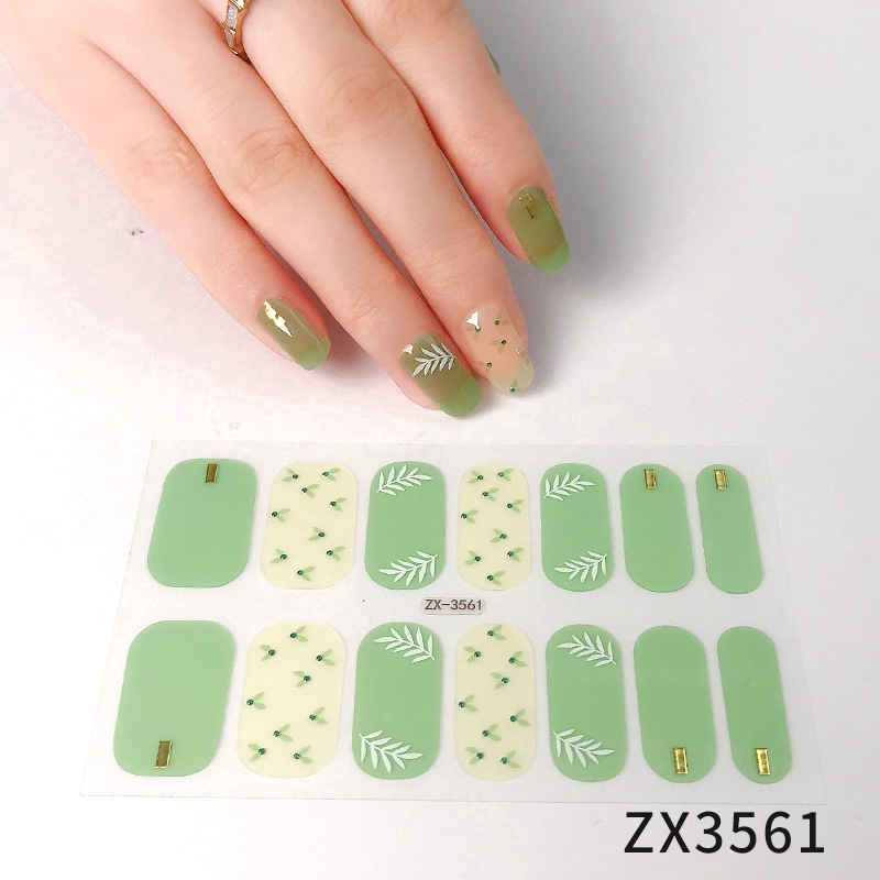 Stiker Kuku 3d Motif Berlian / Mutiara Warna Gradasi Tahan Air Untuk Nail Art / Manicure DIY