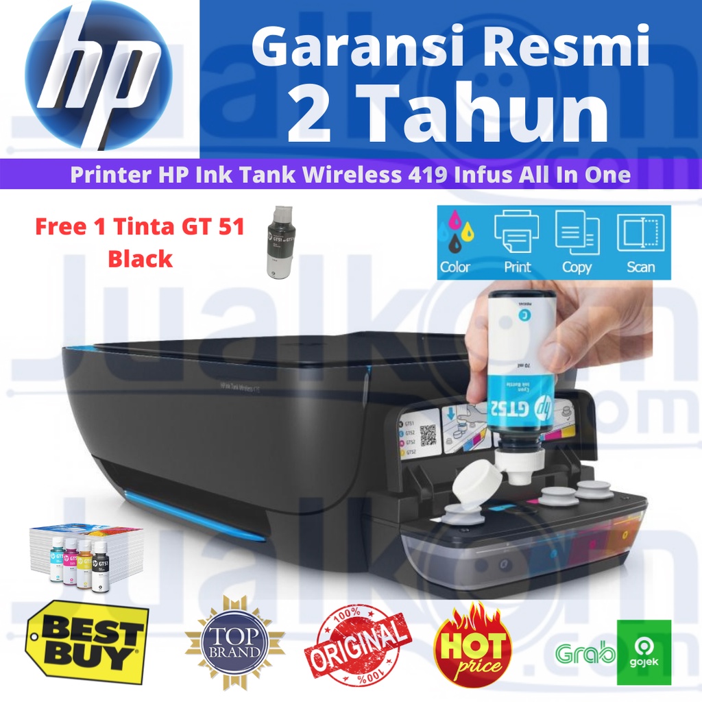 HP Ink Tank Wireless 419 Pengganti 415 All In One Printer  (Print, Scan, Copy)