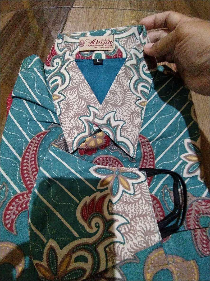 Batik Pria Lengan Panjang Kemeja Batik Pria Lengan Panjang M L Xl Xxl Free Masker Batik