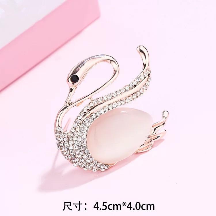 Versi Korea high-end indah kristal bros Temperamen opal bunga angsa Merah cherry bros fashion semua pertandingan aksesoris-3#