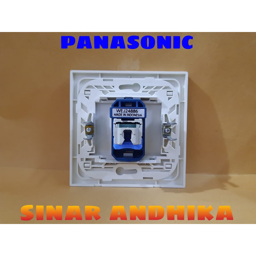 MODUL / JACK DATA CAT 6 + FRAME PUTIH STYLE E PANASONIC WESJ 78019W+WEJ 24886