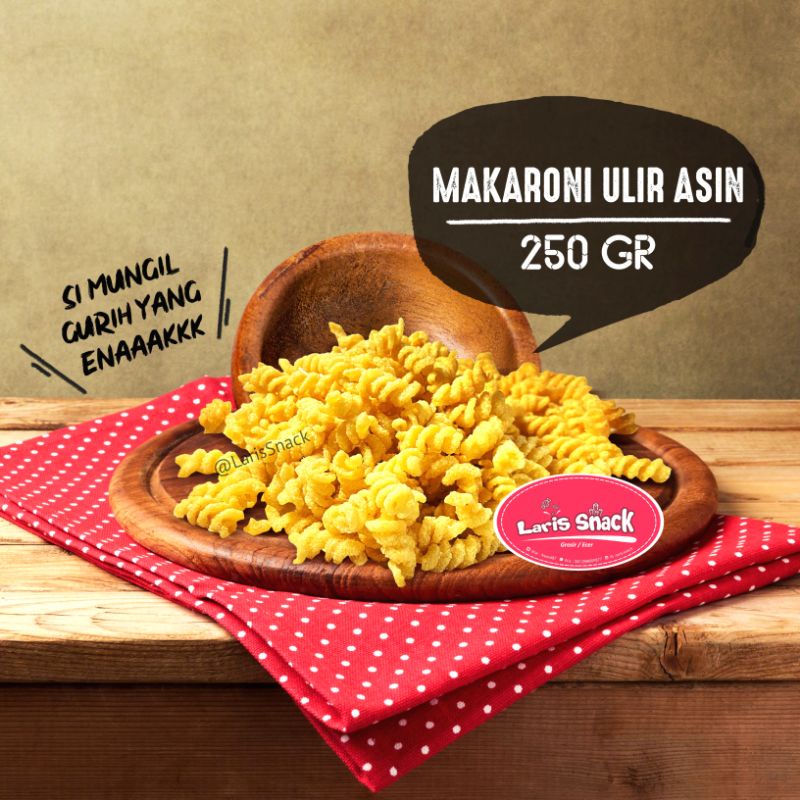 

Makaroni Ulir Asin Gurih Renyah Snack Kiloan Curah 250gr