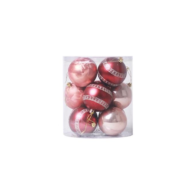

[PROMO SPESIAL] BOLA NATAL 8 CM MERAH HIASAN AKRESORIS CHRISTMAS ORNAMENT ISI 12 PCS