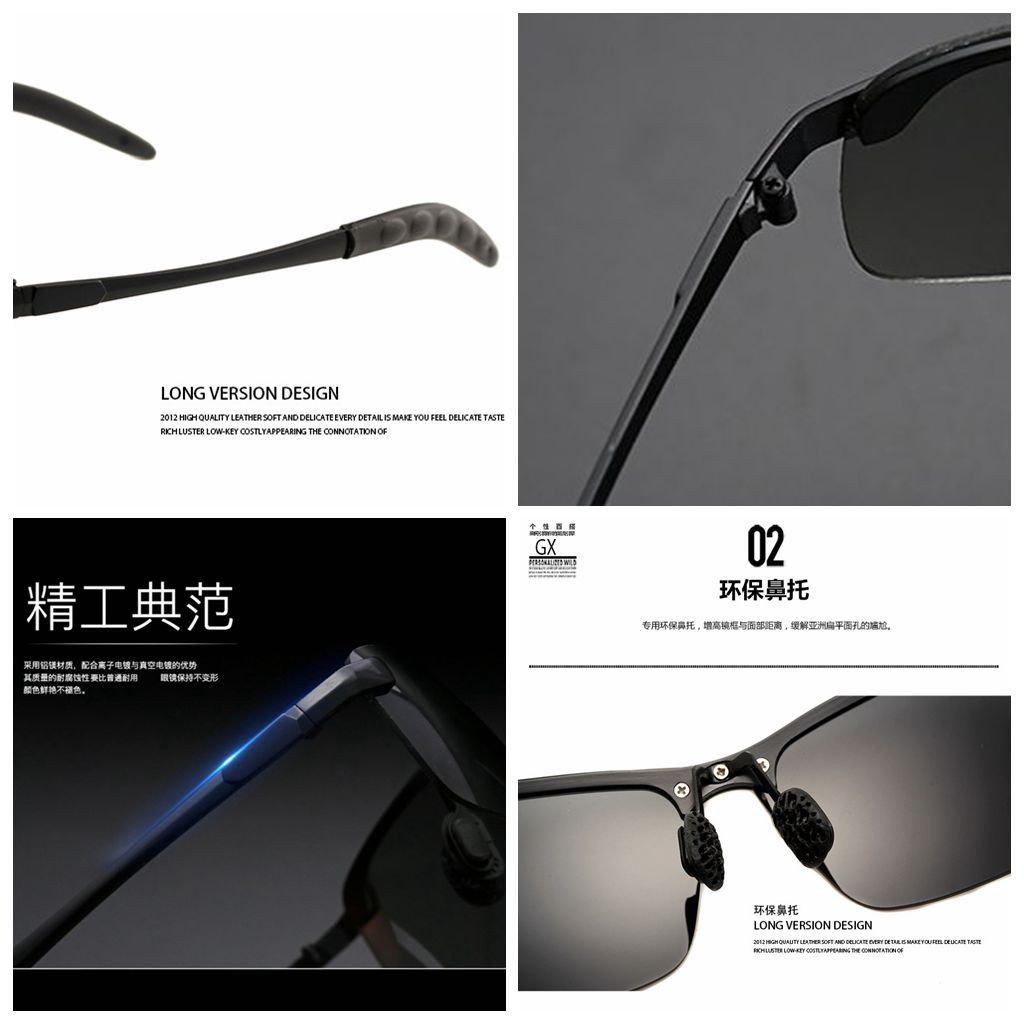 UV400 Kacamata Polarized Photocromic Pria Wanita Photocromic Siang Malam Auto Change Color-6