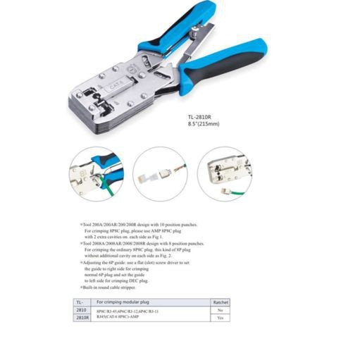 TL 2810R Crimping Tool cat 6 / cat6 / Tang Crimping Tool Rj11 Rj45 Cat6