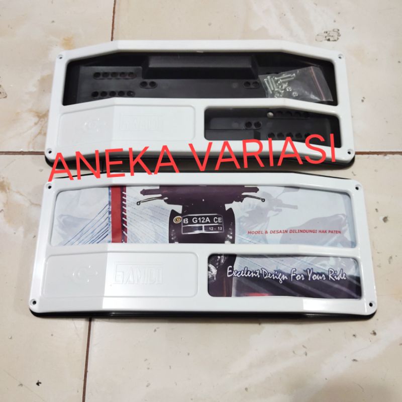 Cover Plat Nomor Motor Gamino Model Kotak - cover plat nomor model cembung