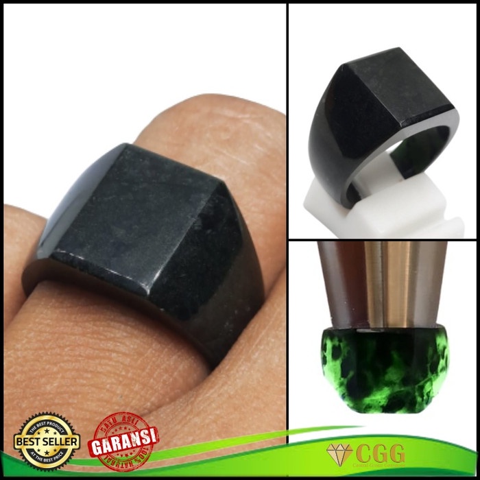 Cincin Exclusive Batu Giok Hitam Black Jade Original - 7
