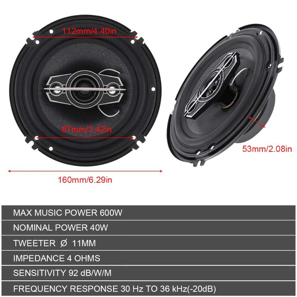 Yiyelang Speaker Mobil HiFi 4 Way 6.5 Inch 600W 2 PCS - YL-1698B