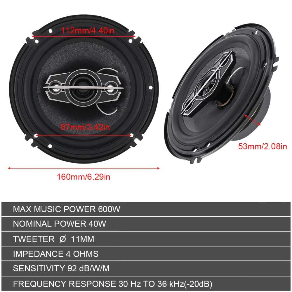 Speaker Mobil YL-1698B HiFi Coaxial Midrange dynamic Bass 4 Way 6.5 Inch 600W 2 PCS - YL-1698B Yiyelang