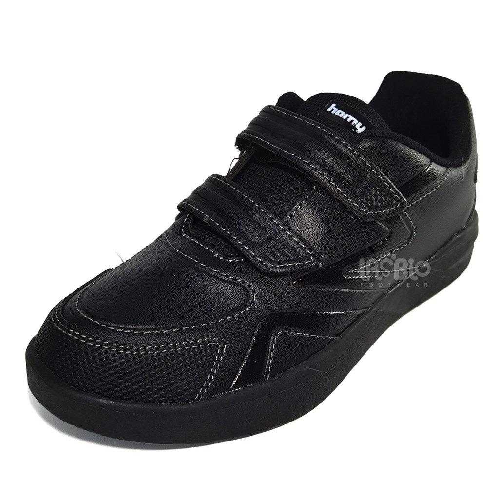 Homyped - Sepatu Sekolah Hitam Polos All Black