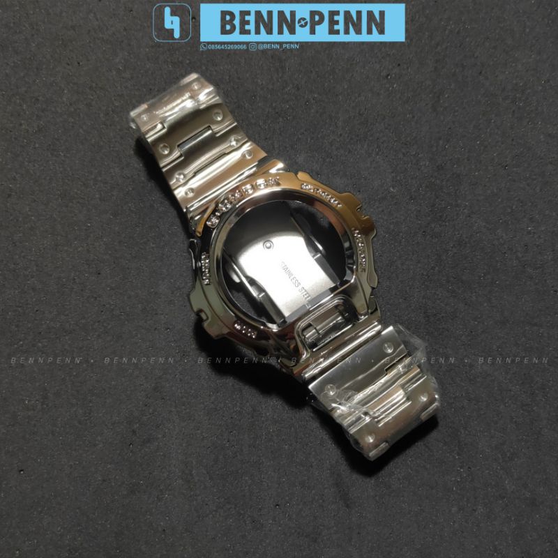 BEZEL STRAP RANTAI G SHOCK DW 6900 STAINLESS STEEL METAL SILVER