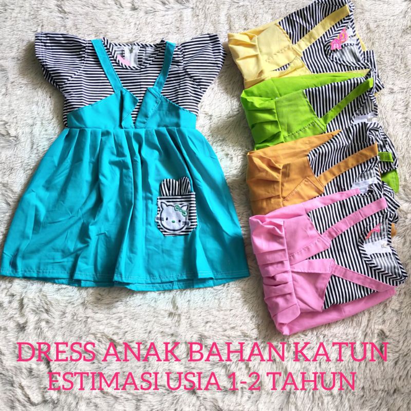 DRESS MODEL OVER ALL,BAHAN KATUN//USIA 1-2 TAHUN,TERGANTUNG POSTUR ANAK