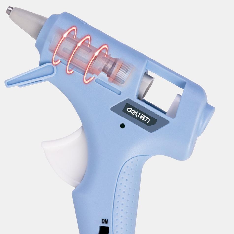 

[KODE PRODUK 76WAV4892] Deli Hot Melt Glue Gun/Lem Tembak 20W Warna Biru/Pink Gratis 10 Lem DL39002X /Alat Perkakas