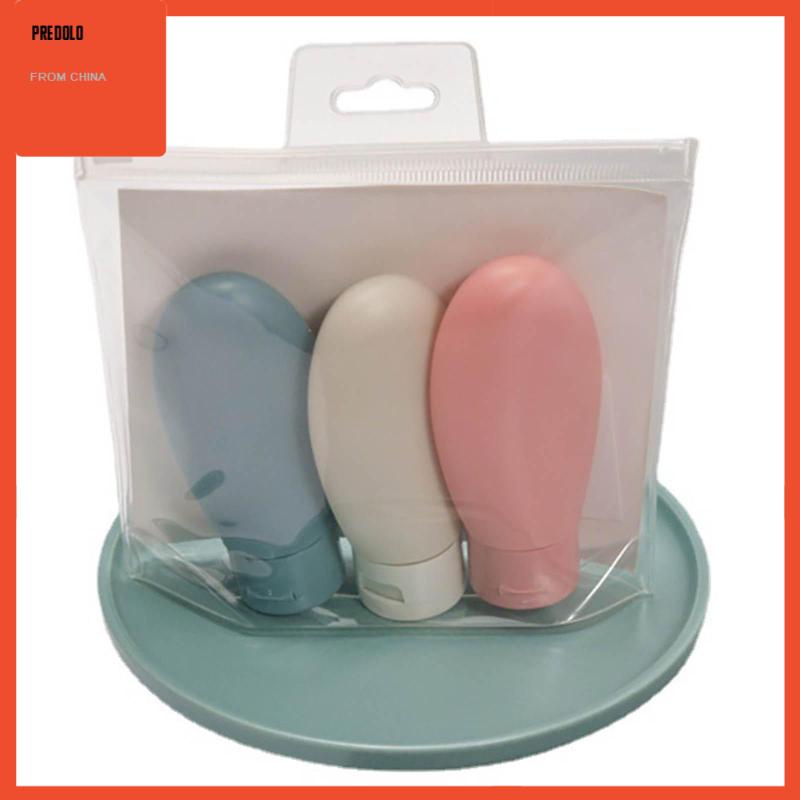 3 Pcs Botol Wadah Lotion / Alat Mandi Portabel Dapat Diperas Untuk Travel