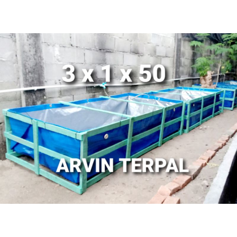 Terpal kolam ikan A5 ukuran 3x1x50 berkualitas / terpal kolam petak / terpal kolam murah